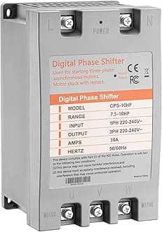 Single Phase to 3 Phase Converter,10HP 220V 3 Phase Converter,220V-240V Input/Output Digital Phase Shift for 10HP Motor