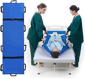 Folding 71”x30” Portable Transport Stretcher with 10 Rubber Handles, Carrying Bag Patient Animal Mover Travel Size Emergency Rescue Casualty Evacuation-Capacity 625 lbs Blue