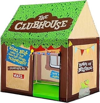 Kids Play Tent Indoor: Clubhouse Tent for Toddler with Roll-up Door & Windows Playhouse - Boy Girl Tent Outdoor Birthday Gifts Toys