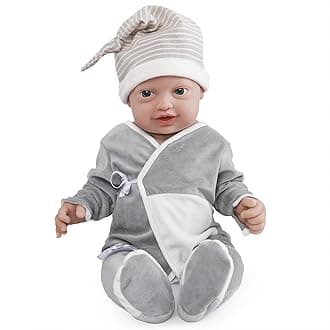 Vollence 23 inch Platinum Silicone Baby Doll - Full Body, Realistic Reborn, Lifelike Newborn - Boy
