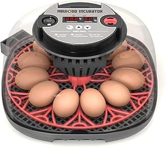 12-24 Egg Incubator with Humidity Display, Egg Candler, Automatic Egg Turner, for Hatching Chickens Duck Quail Parrot