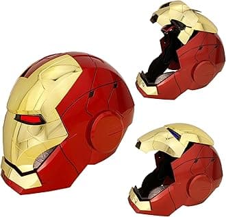 Autoking Iron-Man MK 5 Helmet with Jarvis Voice & Remote&Touch Controlled Open/Close Mask, 1:1Adult Wearable Super Hero Mask&Movie Prop for Halloween&Birthdayand&Christmas(Golden)