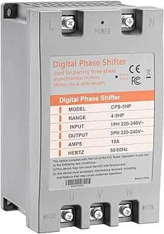 Single Phase to 3 Phase Converter,5HP 220V 3 Phase Converter,220V-240V Input/Output Digital Phase Shift for 5HP Motor
