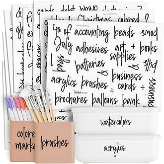Talented Kitchen Office & Craft Stickers - 212 Pack, Black Water-Resistant Vinyl - Home & Office Organization - Classroom & School Supplies