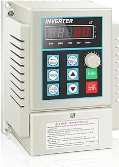AC 220V/0.75kw 1HP Variable Frequency Drive, 5A VFD Inverter Single-Phase to Three-Phase Frequency Converter for Spindle Motor Speed Control