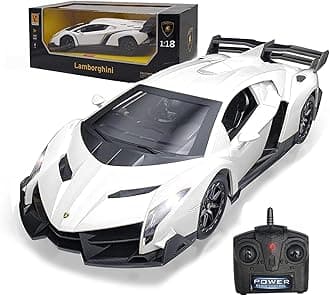 Remote Control Car RC Cars Racing Car 1:18 Licensed Toy RC Car Compatible with Lamborghini Model Vehicle for Boys 6,7,8 Years Old,White