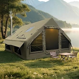 NANJEEN® | Large Luxury Inflatable Camping Tent,Wind & Rain Resistant,12㎡ Interior,2-10 Person Shelter,8 Minutes Fast Setup with Hand Pump,All-Season Ready,Dual Doors,Mosquito-Proof Mesh Windows